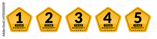 set of year warranty seal stamps, vector labels.
