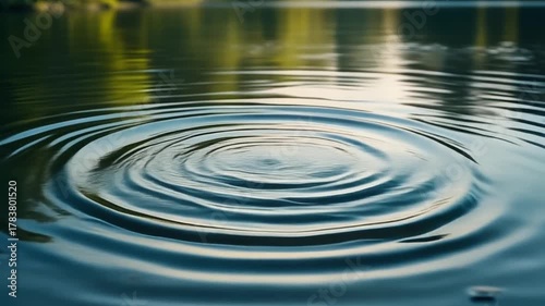 Ripples Capturing the Beauty of Circular Water Patterns on a Tranquil Lake Surface