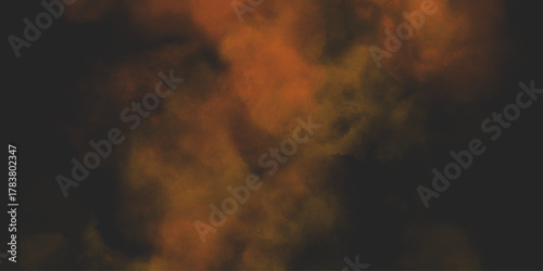 Brown texture. Orange powder explosion on black background. grunge and grainy abstract Flying through stormy brown clouds .