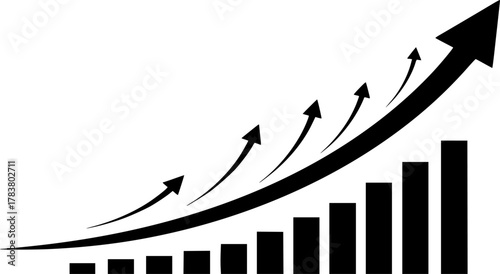 business graph and arrow
