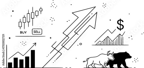 vector illustration of business graphs