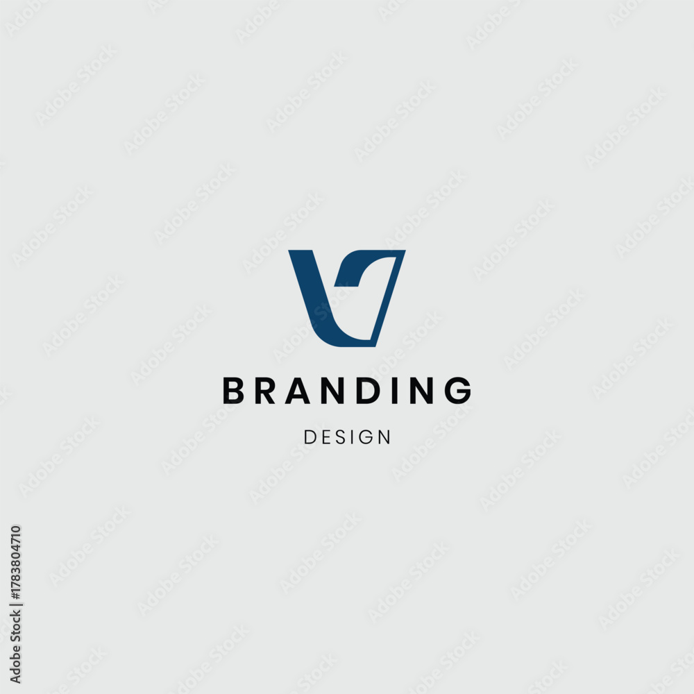 Obraz premium Brand logo letter v logotype vector