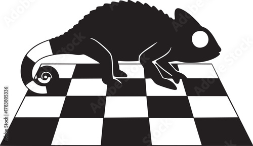 Chameleon on Chessboard Icon: Strategy, Adaptability, and Change