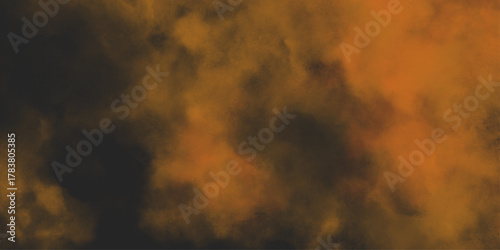 Brown texture. Orange powder explosion on black background. grunge and grainy abstract Flying through stormy brown clouds .