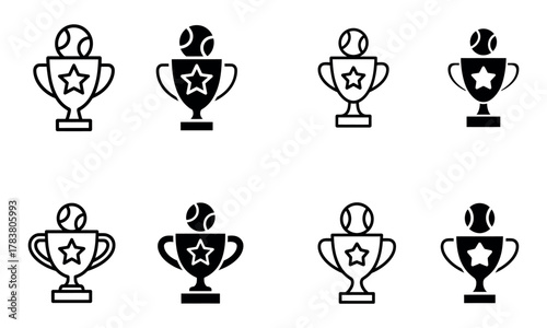 Sports trophy cup with ball icon representing competition and achievement
