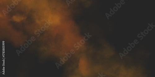 Brown texture. Orange powder explosion on black background. grunge and grainy abstract Flying through stormy brown clouds .