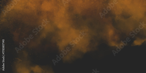 Brown texture. Orange powder explosion on black background. grunge and grainy abstract Flying through stormy brown clouds .