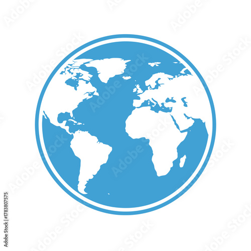 Black and White World Globe Earth Map Illustration