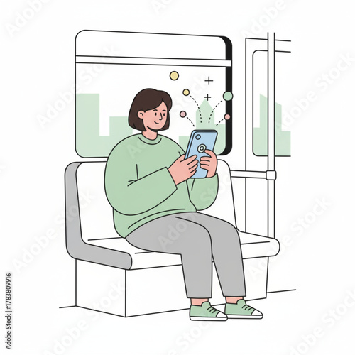 Man Relaxing and Using Smartphone by Refrigerator