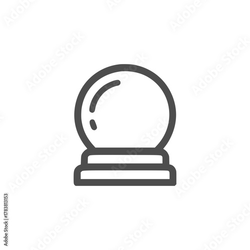 Isolated line icon of a shining magic crystal ball
