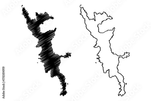 Hahajima island (Japan, East Asia, Japanese archipelago, Ogasawara Islands) map vector illustration, scribble sketch Hahajima map