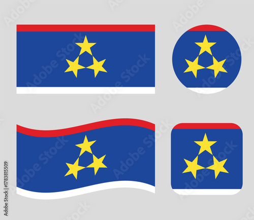 Flag of Vojvodina Serbia autonomous province vector illustration