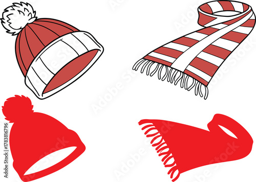 Cozy red winter hats and scarves for cold weather warmth and fashion