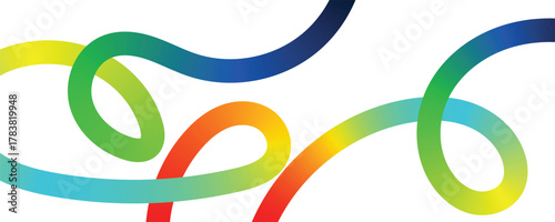 Abstract Gradient Color Shapes Pattern. Background with Wave Rainbow Ribbons. Vector Color Lines with Gradient. Geometric Shapes Graphic Design Element