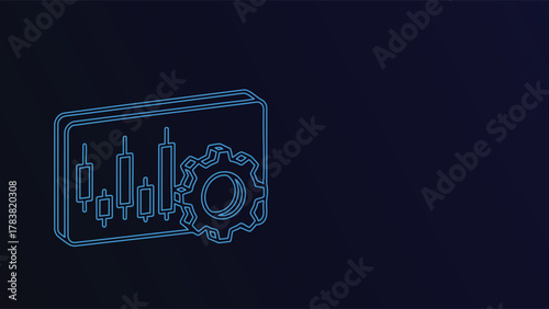 Financial Data Analysis Vector Illustration with Stock Market Chart and Gear Icon Business Analytics Investment Strategy Trading Platform and Data Visualization