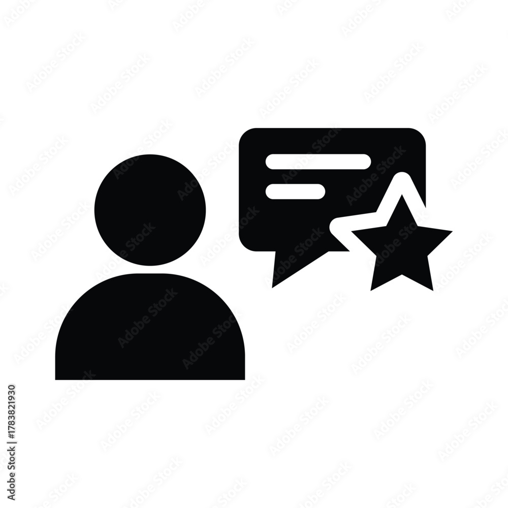 Obraz premium testimonial glyph icon illustration vector graphic.eps