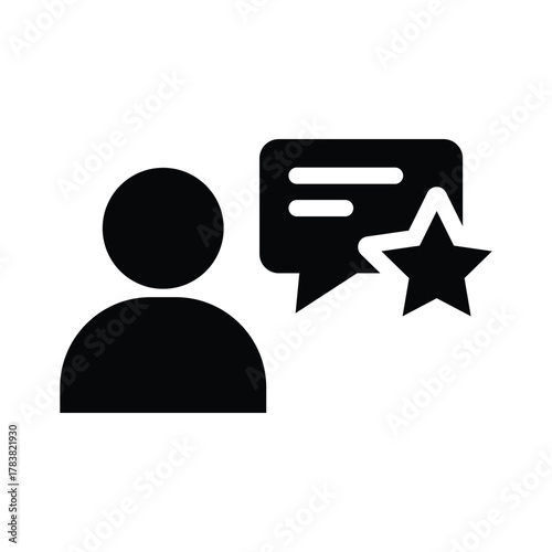 testimonial glyph icon illustration vector graphic.eps