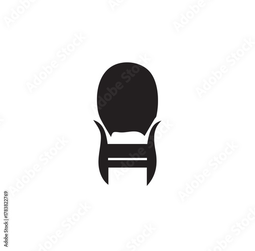 Classic ornate chair silhouette design with high back and armrests