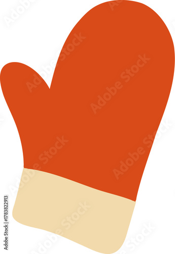 heart in hand gloves winter Christmas vector illustration 