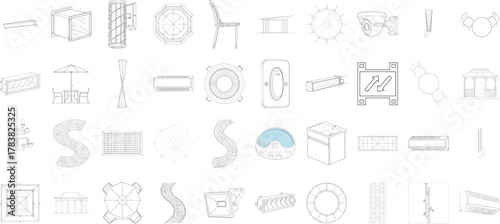 Collection of technology and science icons