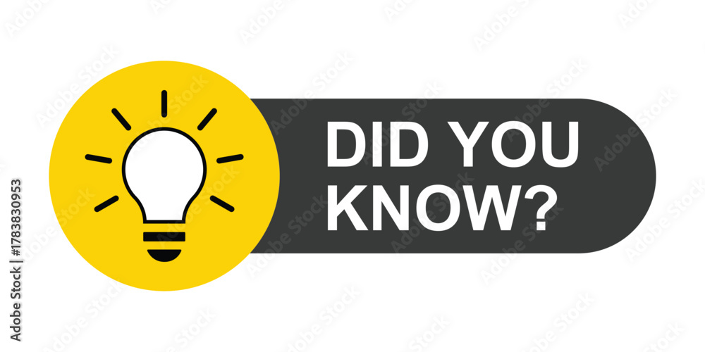 Foto Did you know banner template with light bulb icon