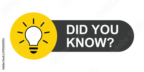 Vector Banner with Lightbulb Icon and "Did You Know?" Text