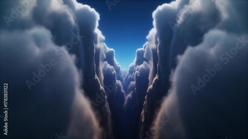 Dynamic Seamless Loop: Flying Through Majestic Cloud Canyon