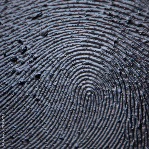Fingerprint Detail: An up-close view of a detailed fingerprint, highlighting the unique patterns and textures, creating a sense of individuality and mystery.