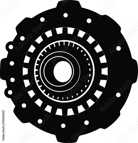 An industrial gearbox casing silhouette 
