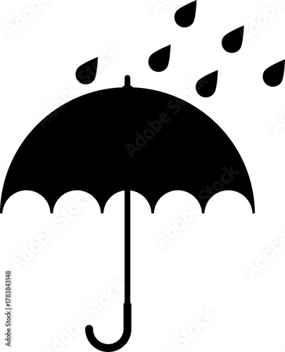 Waterproof icons. Water Proof sign collection. Water resistant symbol. Water protection icon with shield. Vector, PNG, jpeg. Keep dry. Open umbrella with water droplets icons set Water drop protection