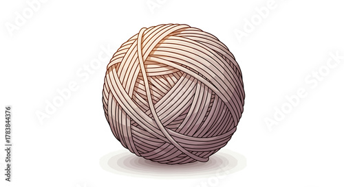 Close up view of a ball of yarn for knitting projects.