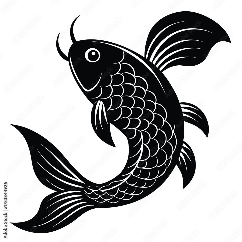 Fototapeta premium elegant-koi-fish vector-illustration-graphic