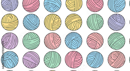 Colorful Yarn Balls Pattern - A Knitters Delight.