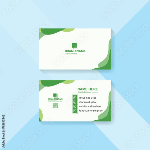 Modern corporate green business card