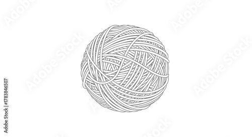 Single ball of white yarn for knitting and crafting.