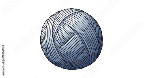 A tightly wound ball of yarn, showcasing its intricate texture and soft appearance.