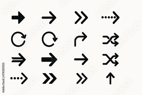 Essential Collection of Minimalist Black Arrow Icons for Seamless Navigation, Directional Cues, and Modern Interface Design on a Clean White Background