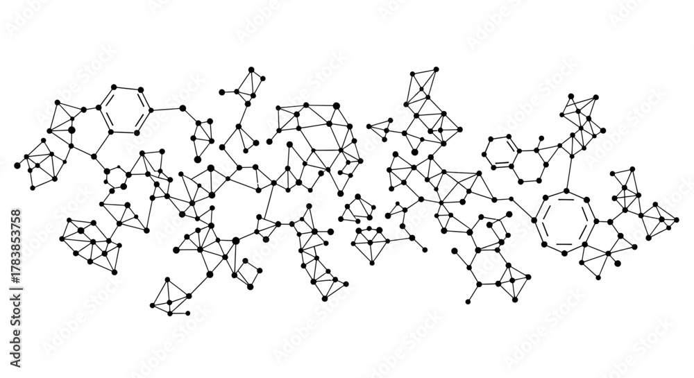 Fototapeta premium Abstract network of connected dots and lines, resembling a complex molecular structure.