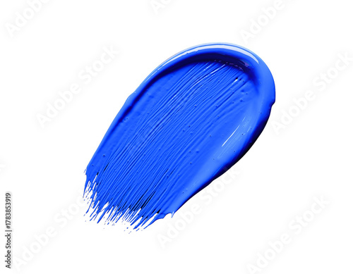 Color Swatch: A single stroke of vibrant blue paint dances across the canvas, showcasing texture and hues for design needs