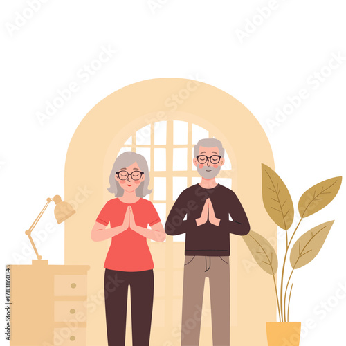 Retired chef preparing a meal. Senior cook cooking in kitchen. Elderly person stirring ingredients. Mature chef making a homemade dish. Elderly set