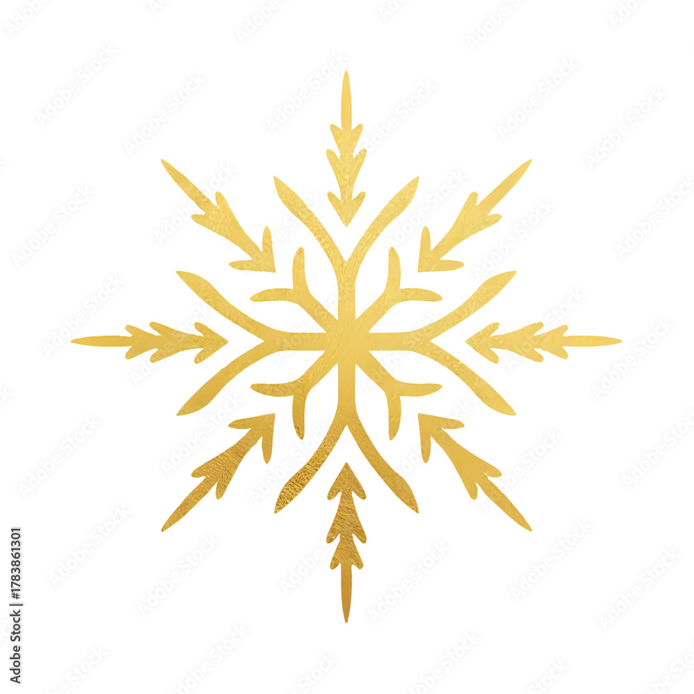 Obraz premium Golden snowflake Christmas ornament - 47