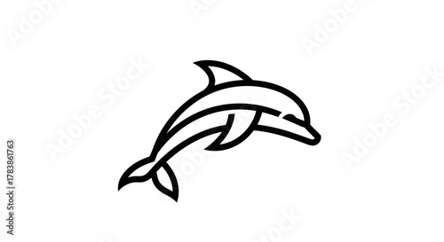 Elegant Dolphin Outline: A Symbol of Marine Grace and Intelligence.