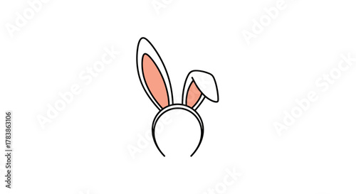 Cute white bunny ears headband for Easter celebrations and costume parties.