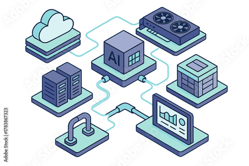 Isometric network infrastructure for artificial intelligence and machine learning data processing