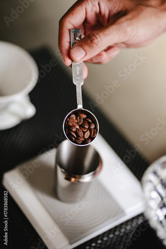 hands holding coffee beans