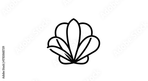 Elegant Seashell Outline: A Minimalist Marine Icon.