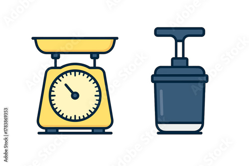 Analog food weighing scale and fitness supplement shaker bottle for health and nutrition tracking