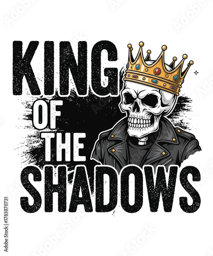 King of the Shadows Skull T-Shirt Design