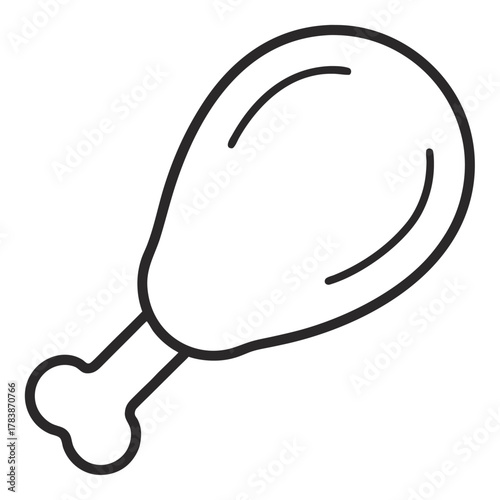 Simple line drawing of a chicken leg