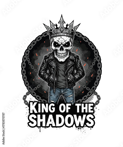 King of the Shadows Skull T-Shirt Design